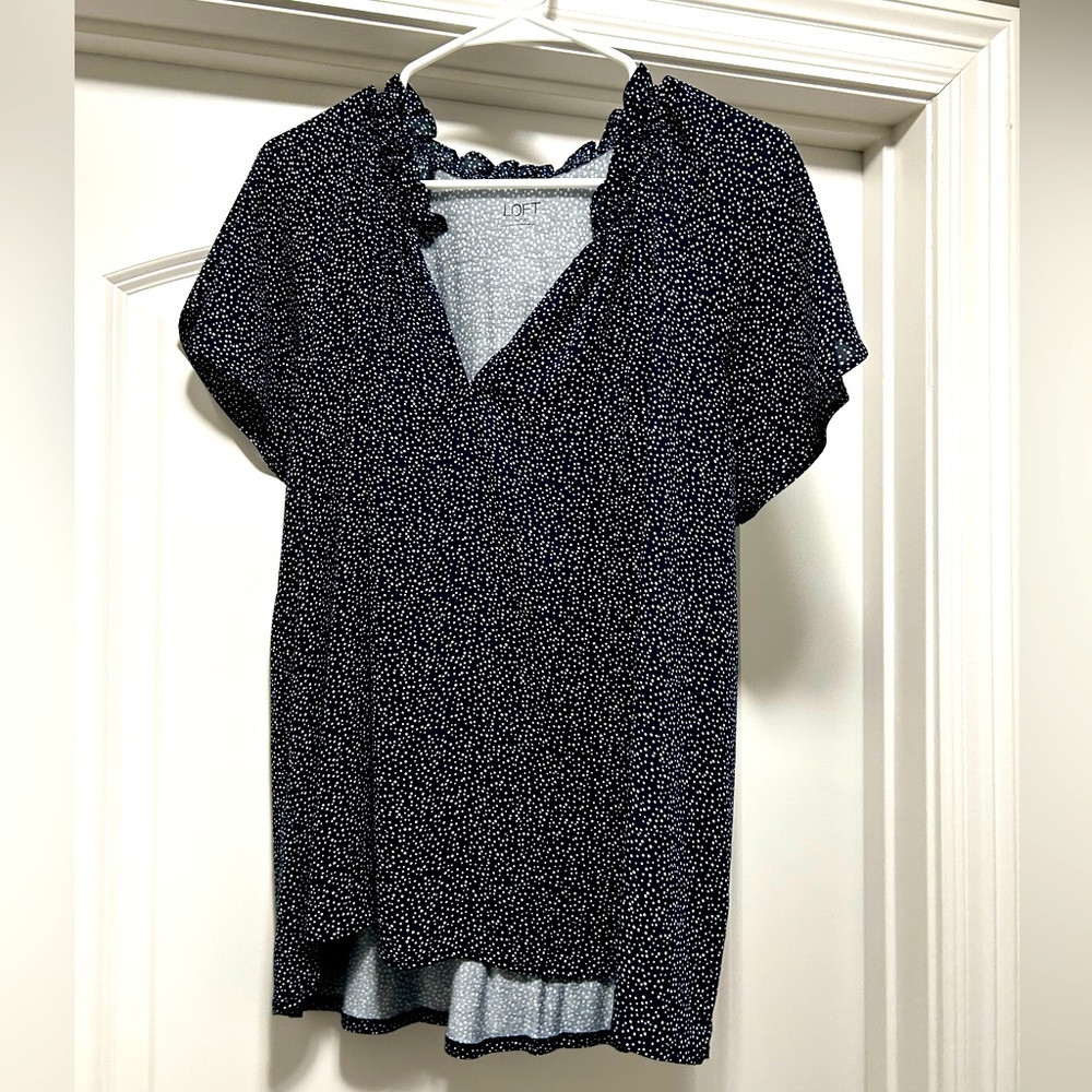 Navy and white, short sleeve top. Size XL